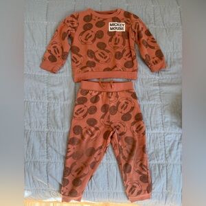Mauve mickey mouse matching sweat set.
